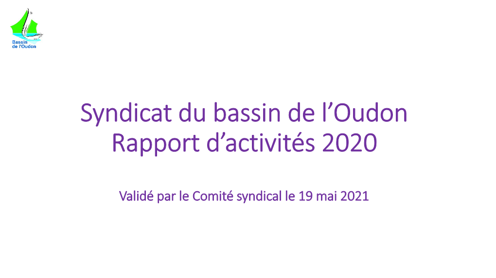 Syndicat Du Bassin De L'oudon Rapport D'activités 2020