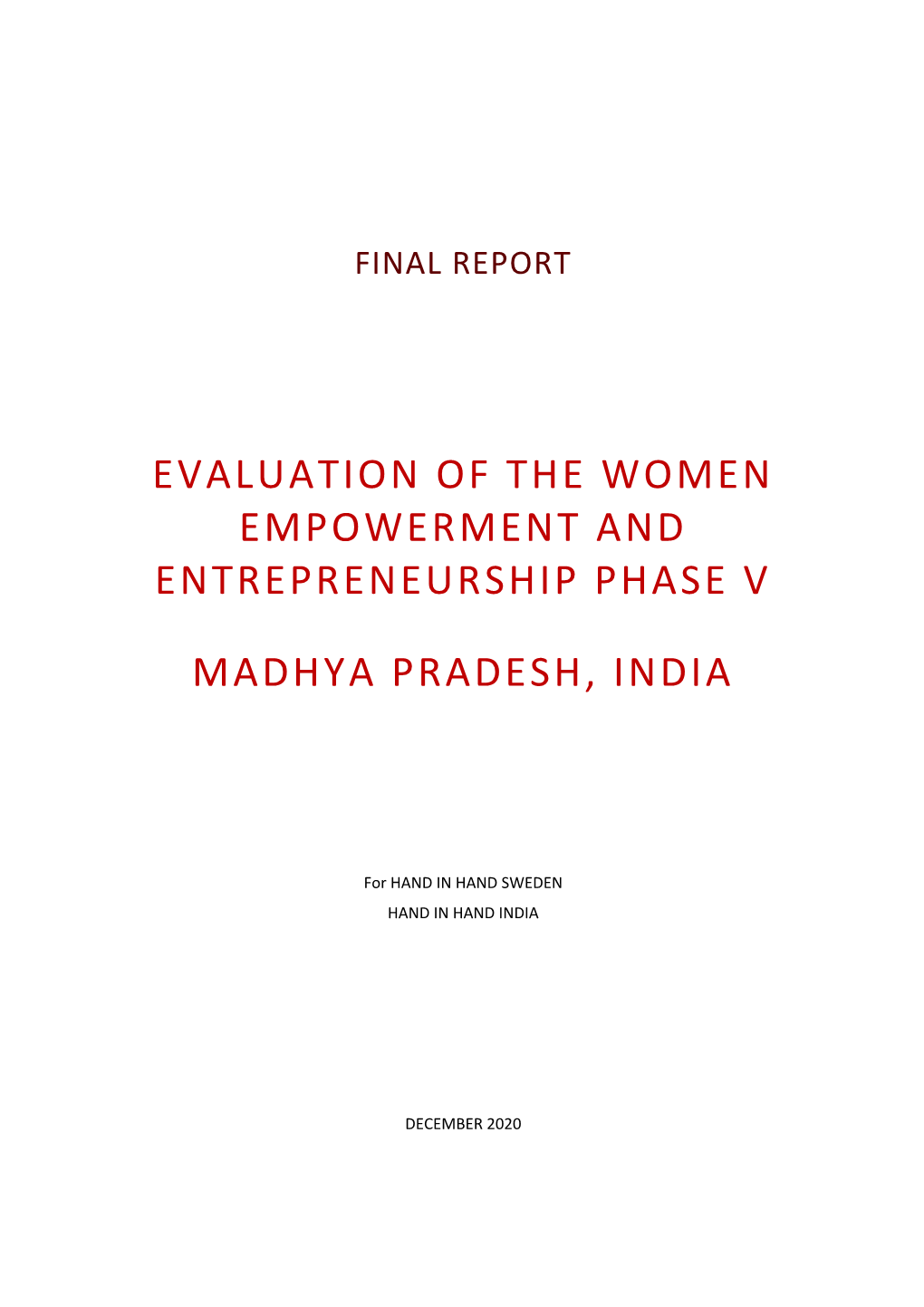 WEE Madhya Pradesh Evaluation Final Report Hihindia
