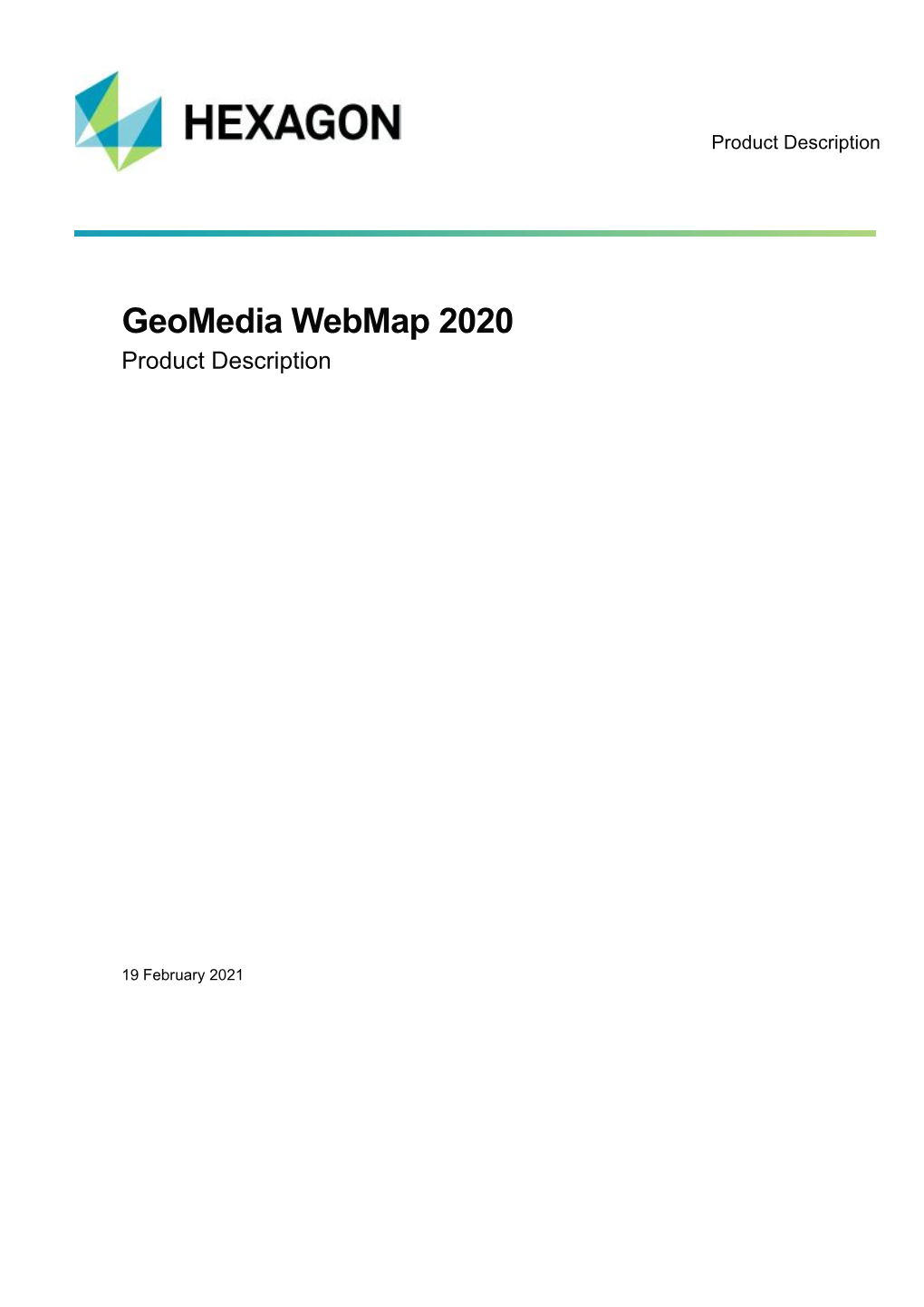 Geomedia Webmap 2020 Product Description