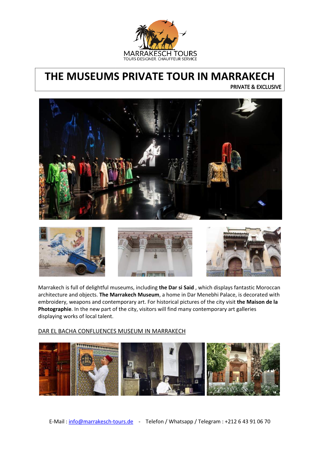 The Museums S Private Tour in Marr Arrakech