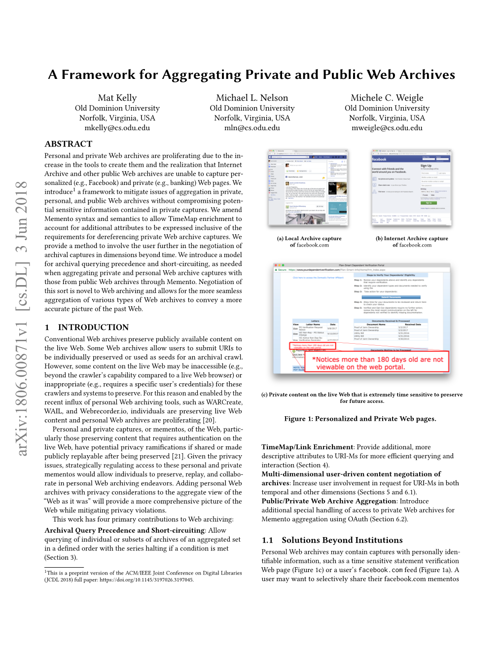 A Framework for Aggregating Private and Public Web Archives