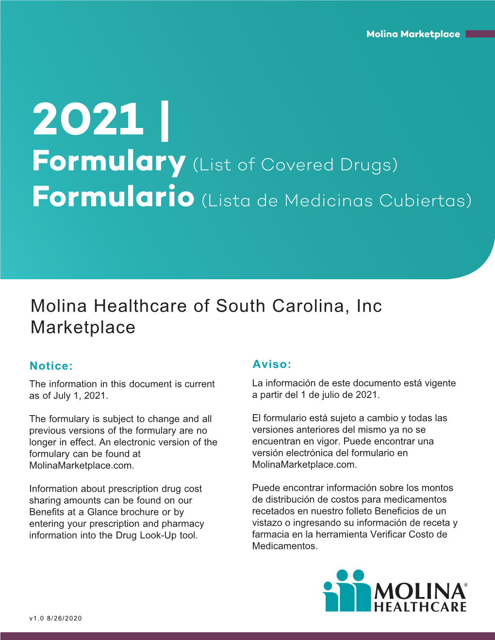 South Carolina 2021 Formulary (List of Covered Drugs)