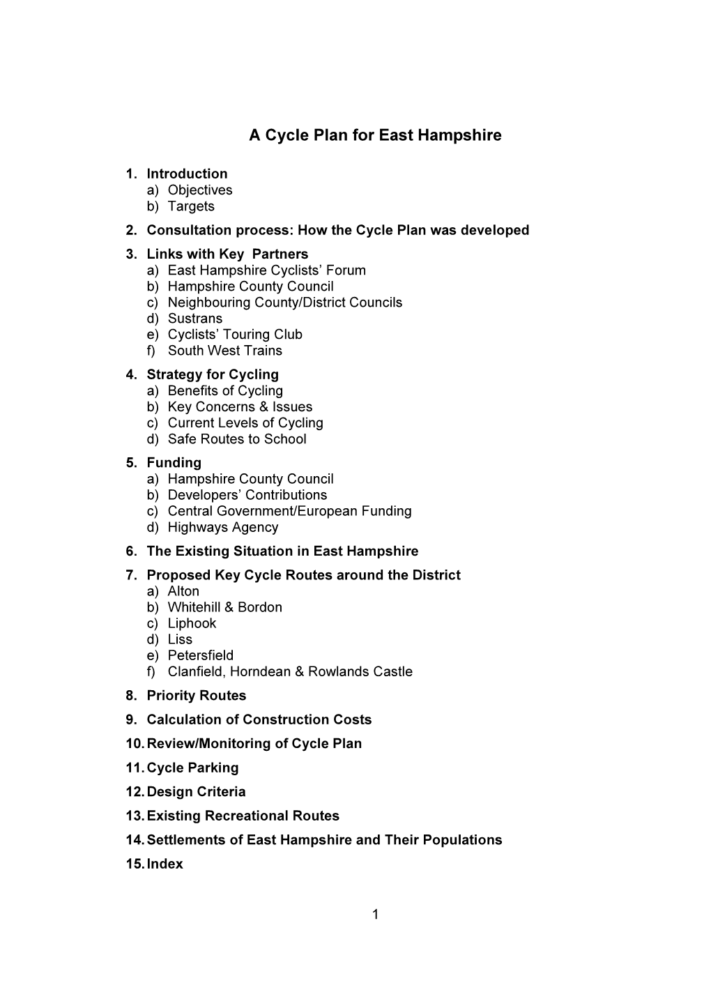 A Cycle Plan for East Hampshire