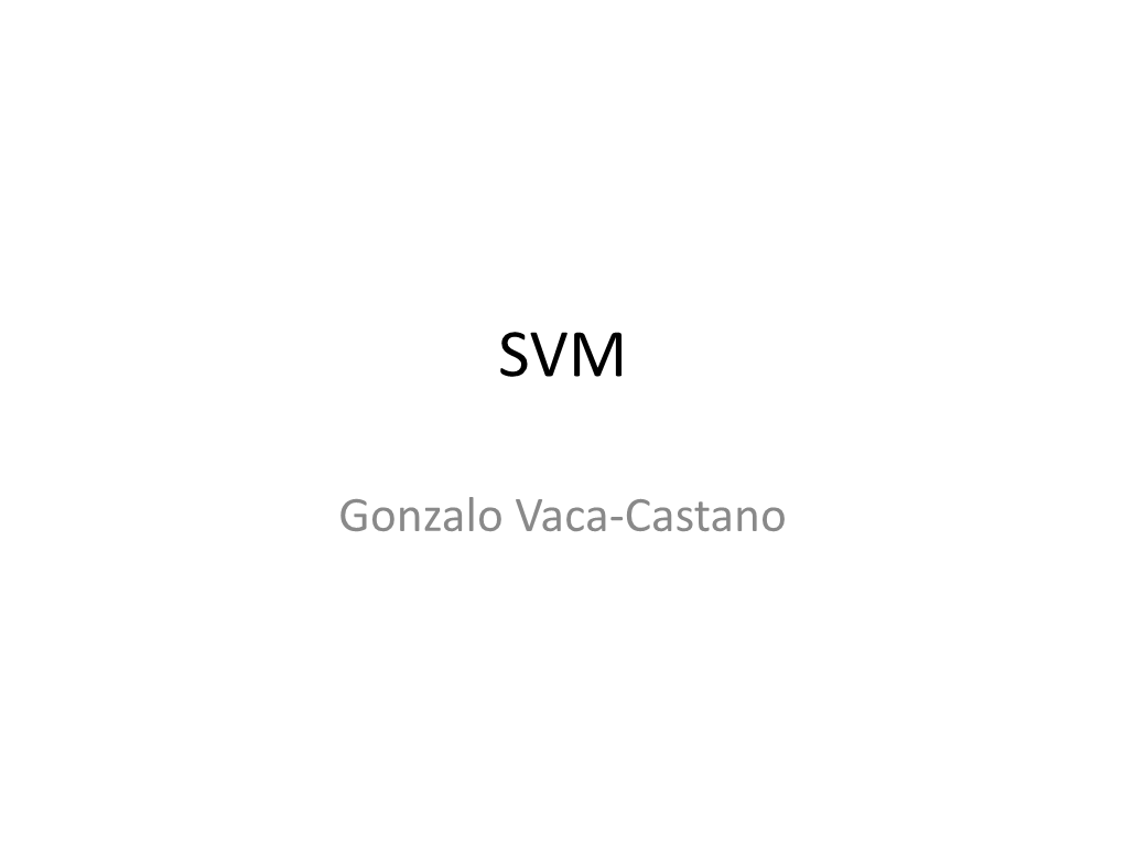 SVM. Presentation