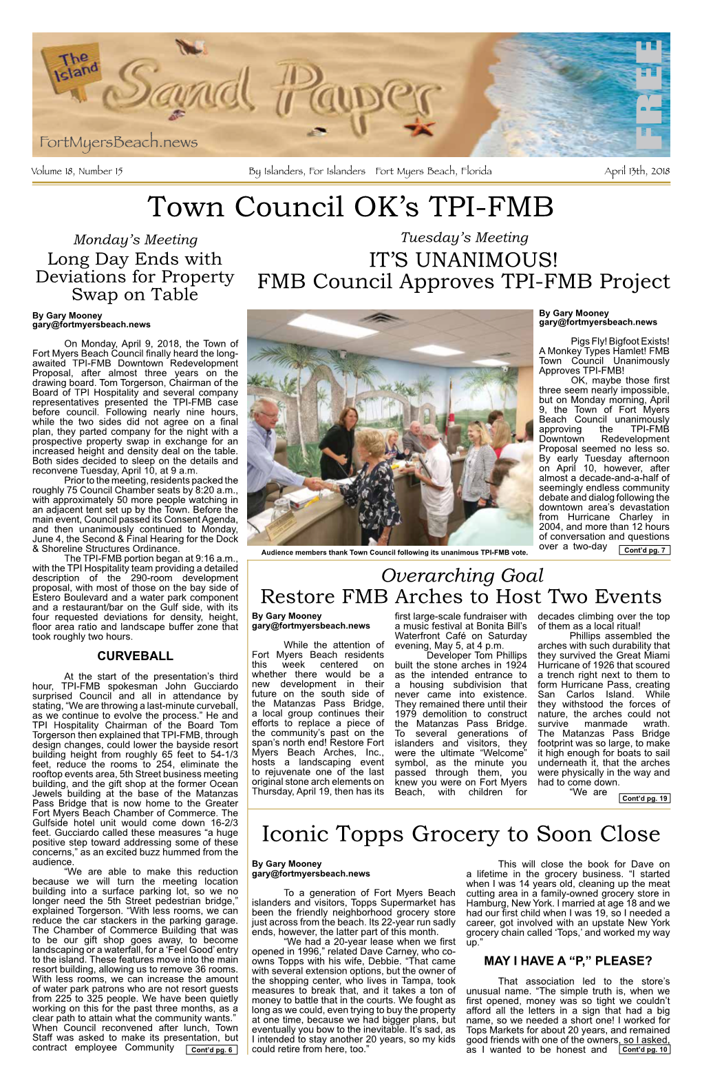 Town Council OK's TPI-FMB