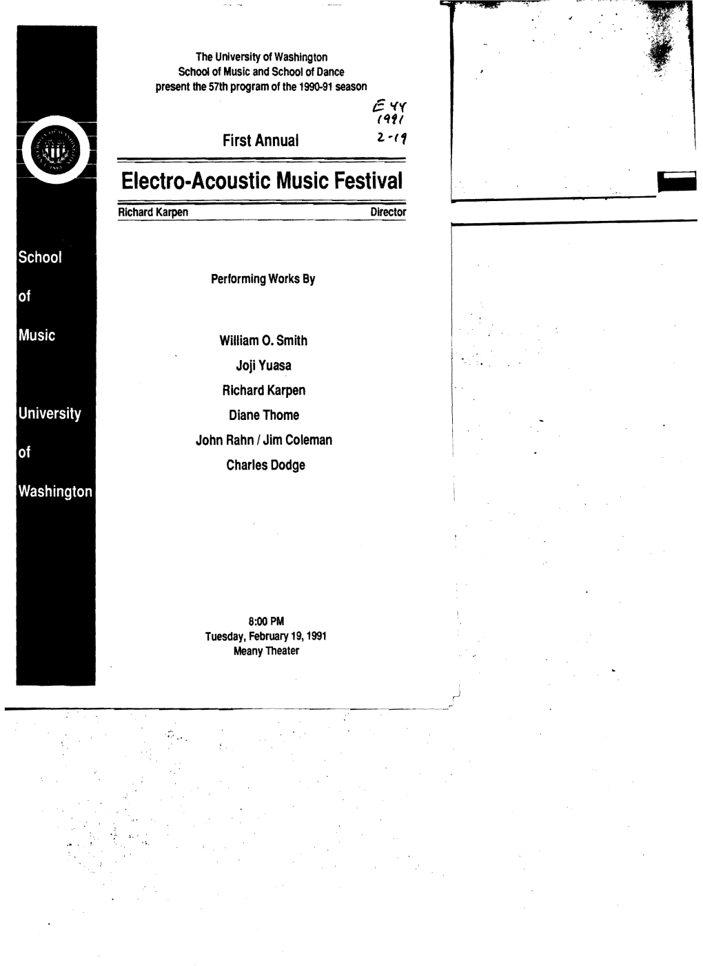 Electro-Acoustic Music Festival L Iii Richard Karpen Director