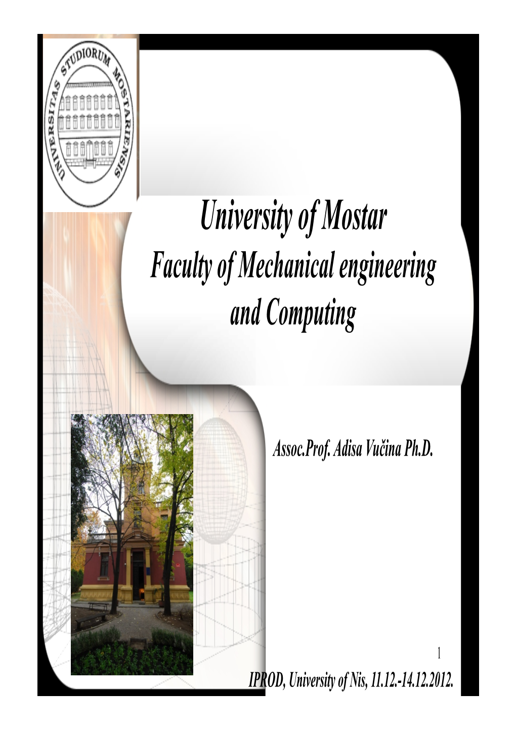 University of Mostar, Faculty of Mechanical Engineering and Computing