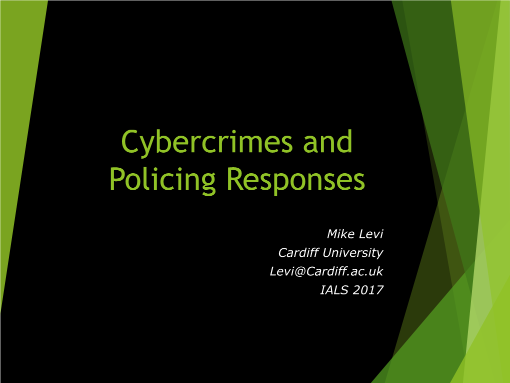 Cybercrimes and Policing Responses