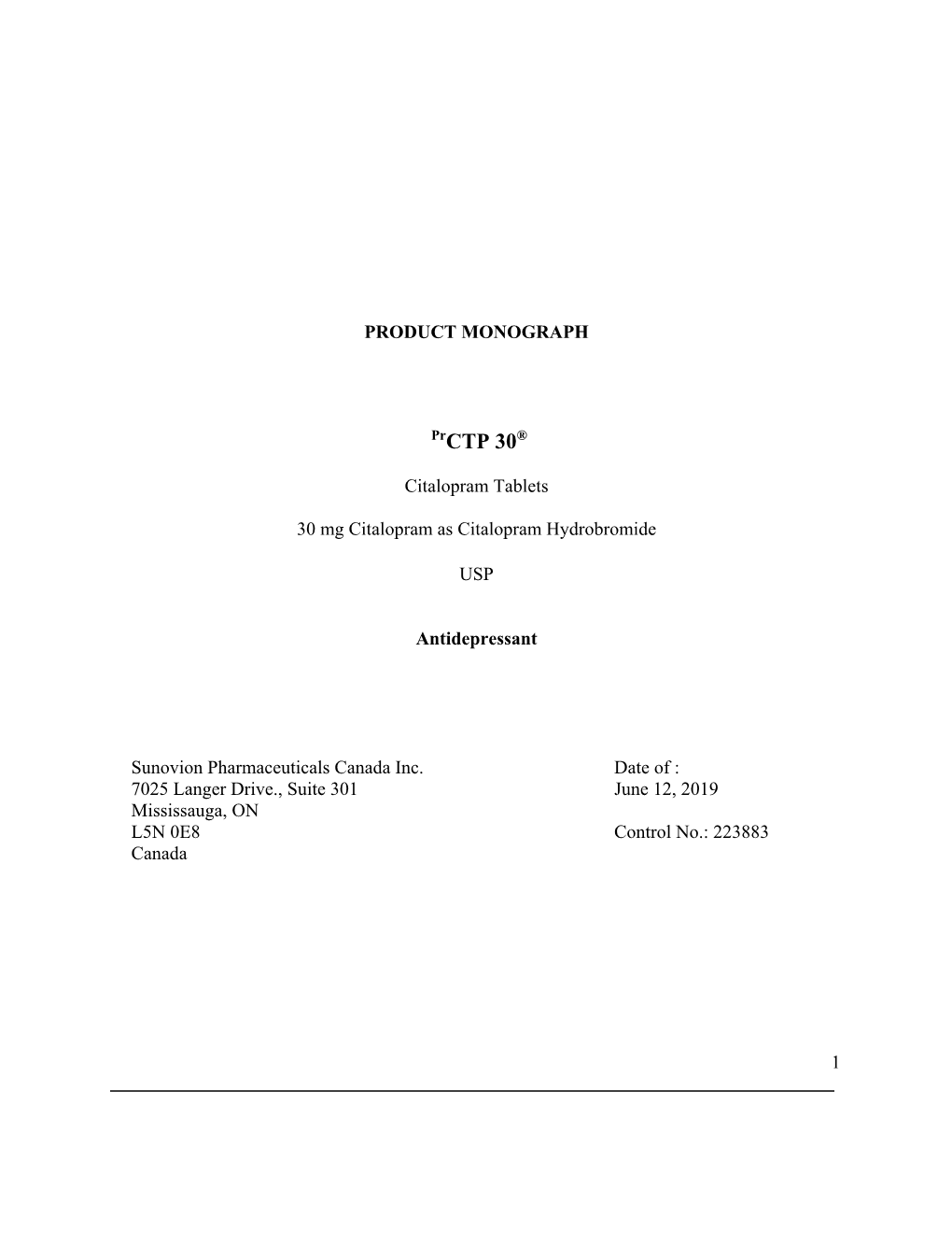 Download CTP® Product Monograph PDF (328Kb)