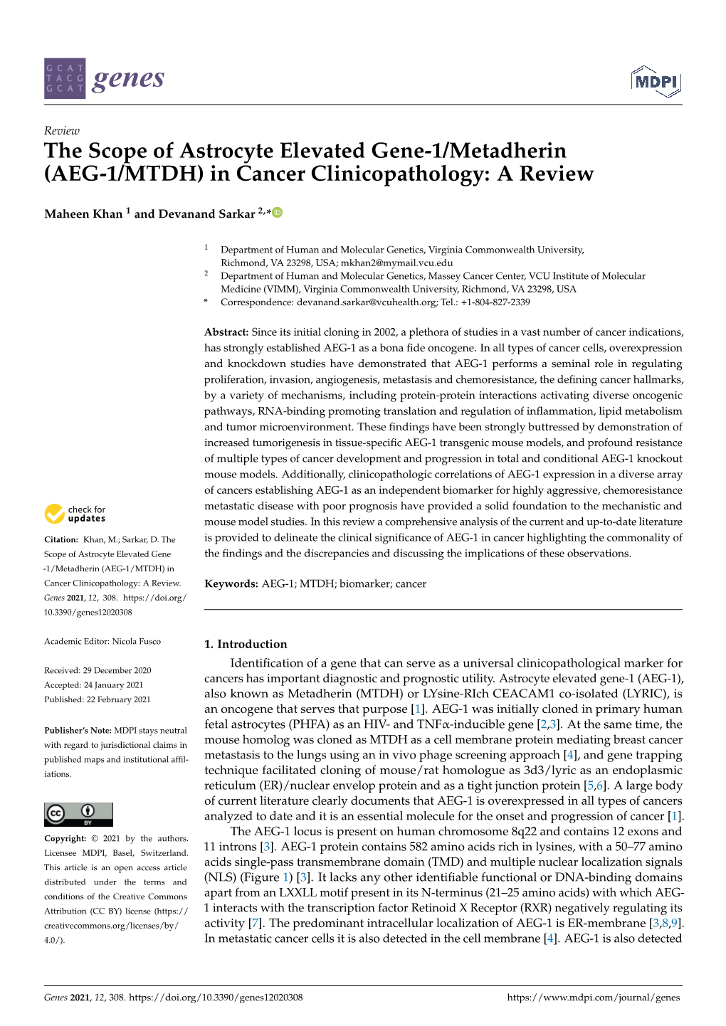 The Scope of Astrocyte Elevated Gene-1/Metadherin (AEG-1/MTDH) in Cancer Clinicopathology: a Review