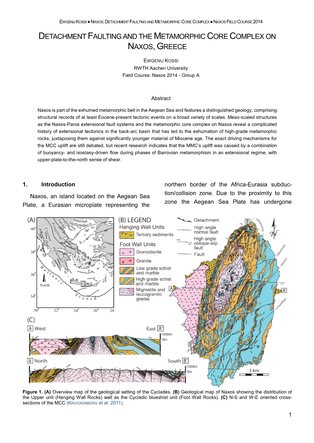Detachment Faulting and the Metamorphic Core Complex on Naxos, Greece