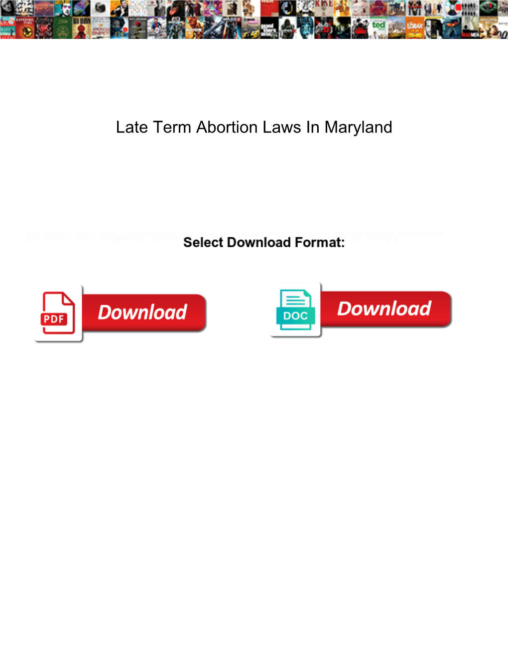 Late Term Abortion Laws in Maryland