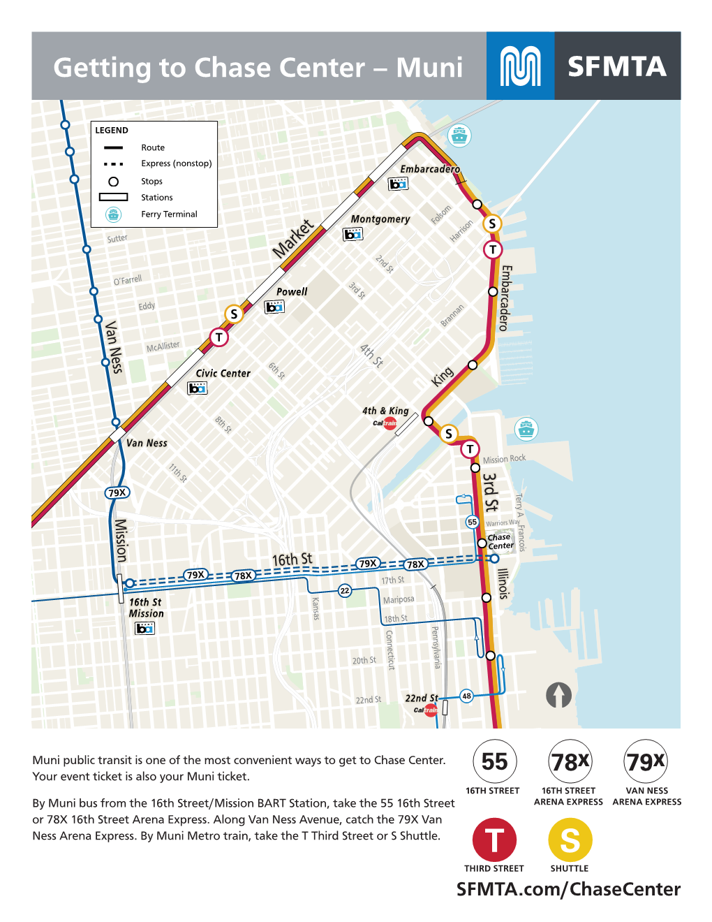 Getting to Chase Center – Muni