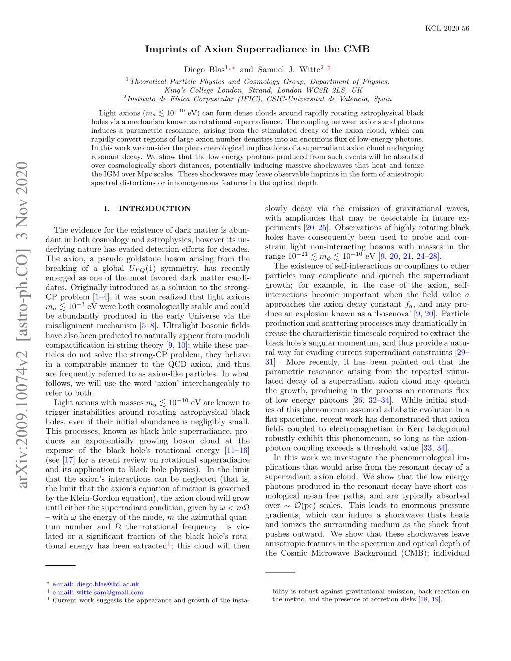 Arxiv:2009.10074V2 [Astro-Ph.CO] 3 Nov 2020