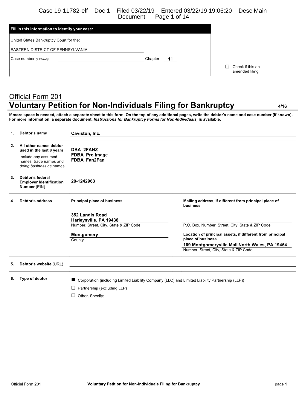 Bankruptcy Forms for Non-Individuals, Is Available