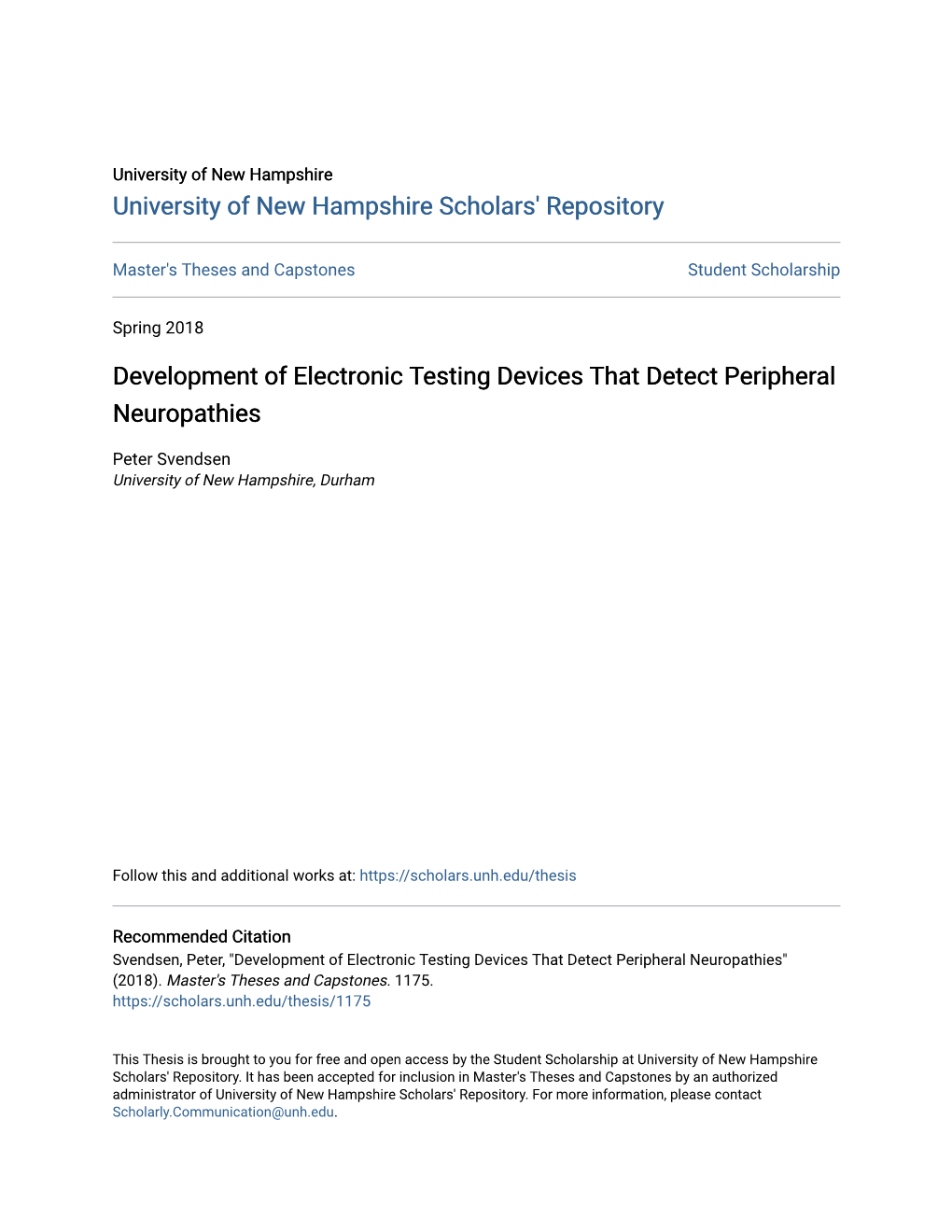 Development of Electronic Testing Devices That Detect Peripheral Neuropathies