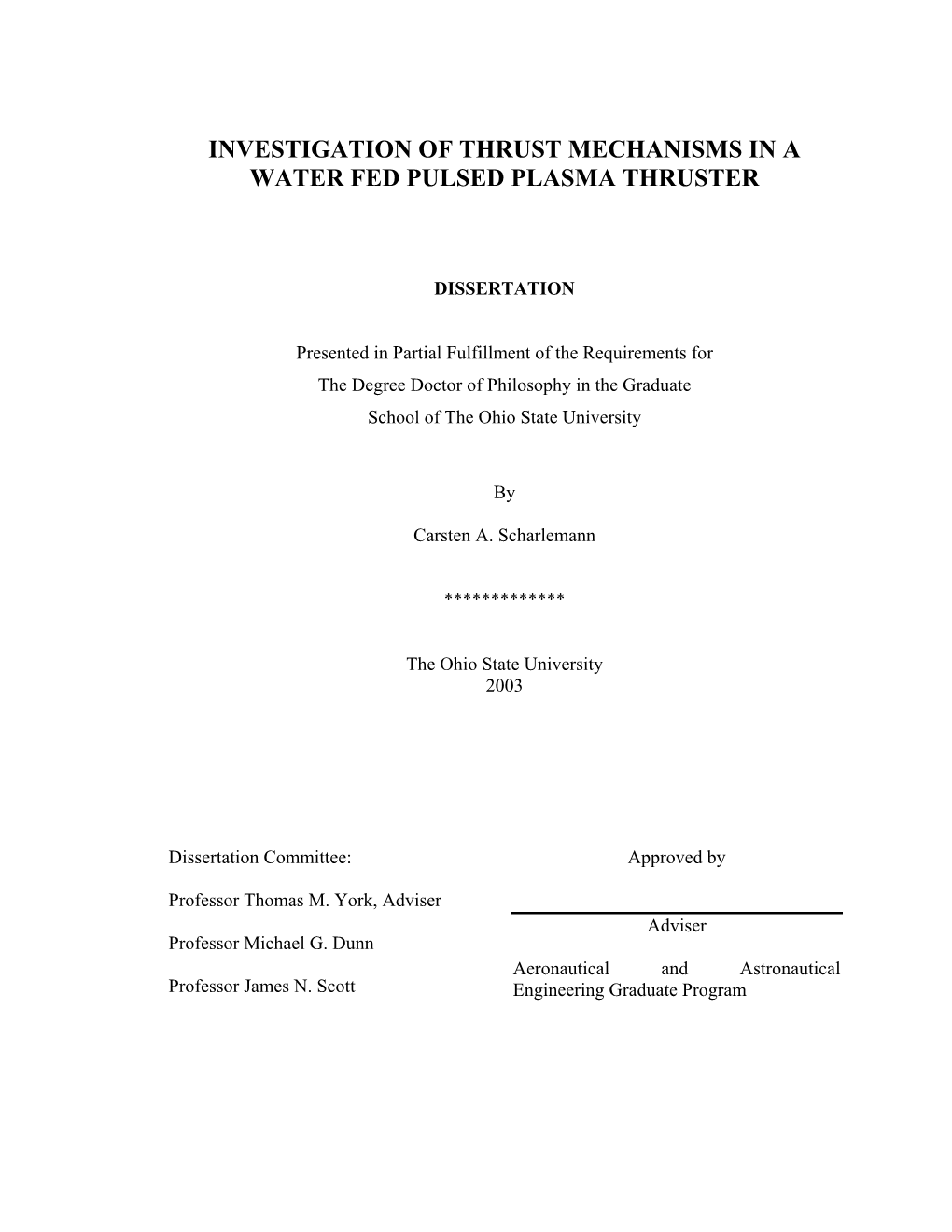 Investigation of Thrust Mechanisms in a Water Fed Pulsed Plasma Thruster