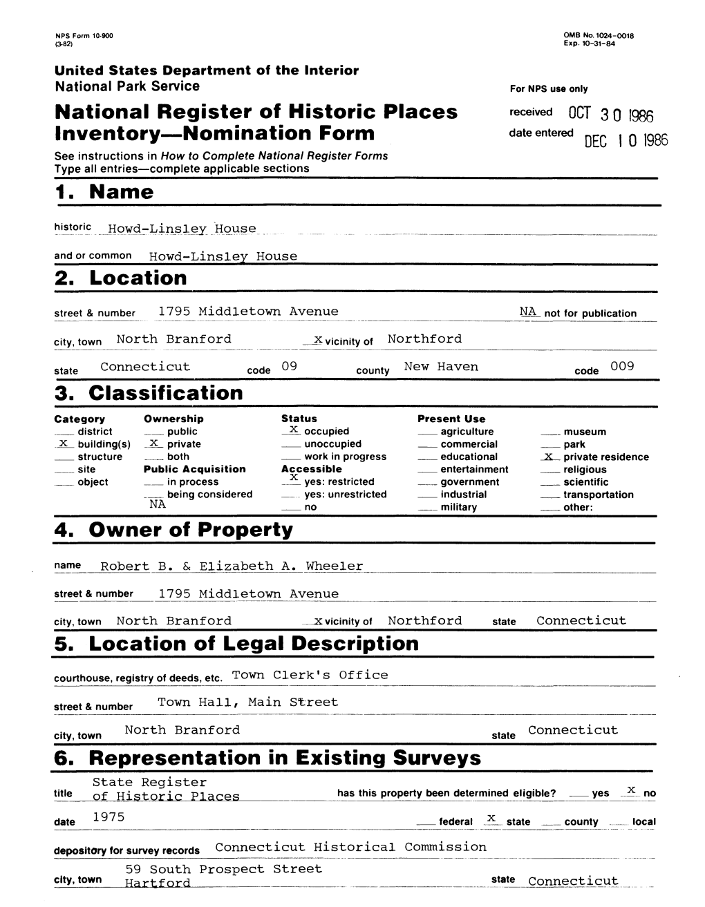 National Register of Historic Places Inventory Nomination Form DK