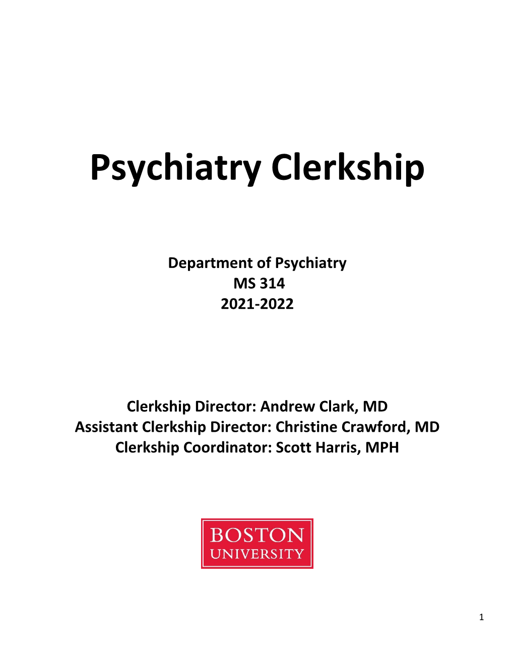 Psychiatry Clerkship
