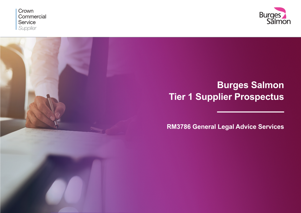 Burges Salmon Tier 1 Supplier Prospectus