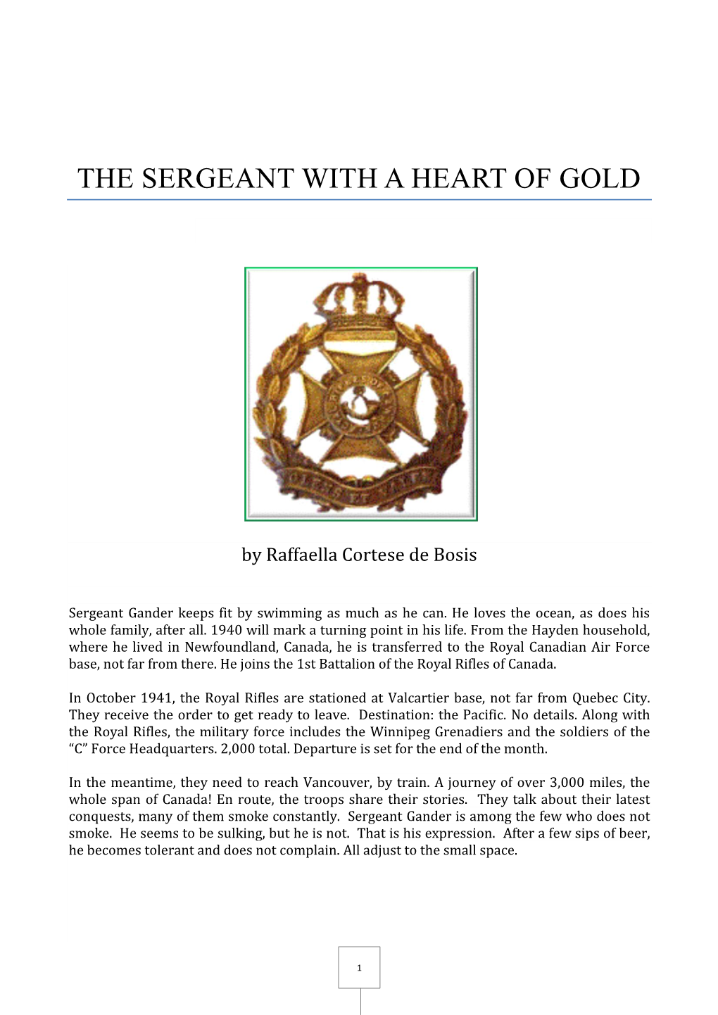 The Sergeant with a Heart of Gold