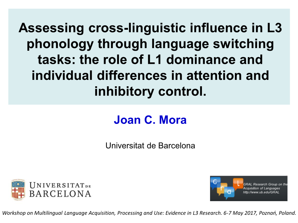 Assessing Cross-Linguistic Influence in L3 Phonology Through Language