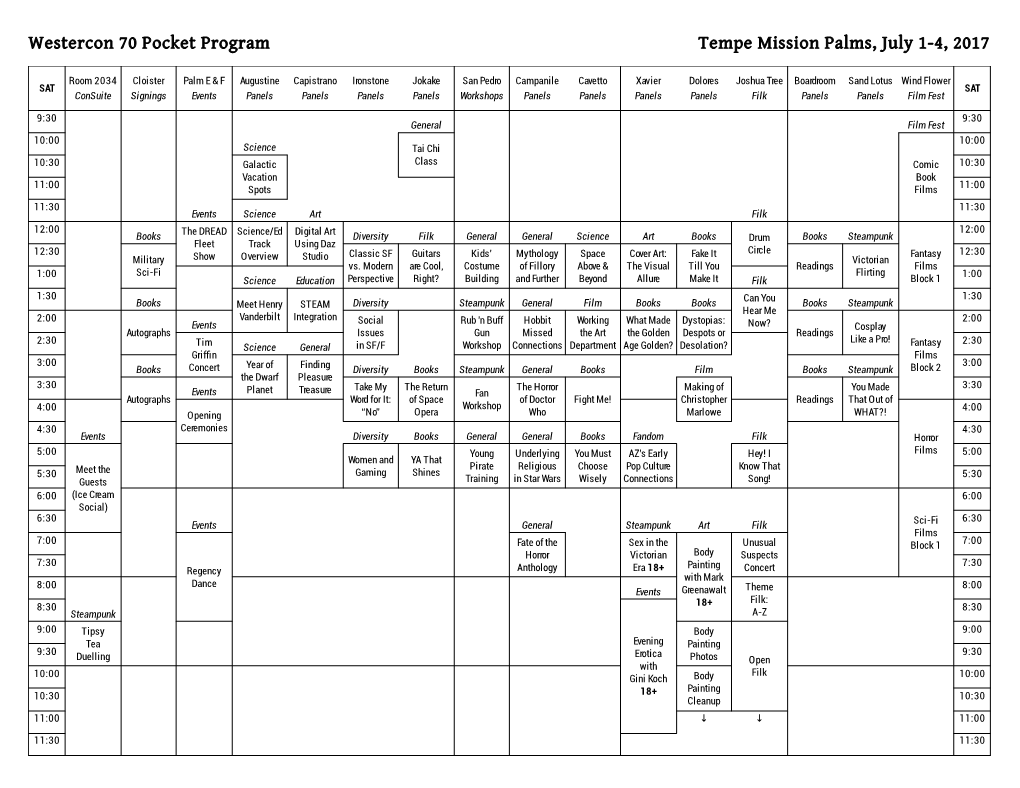 Westercon 70 Pocket Program Tempe Mission Palms, July 1-4, 2017