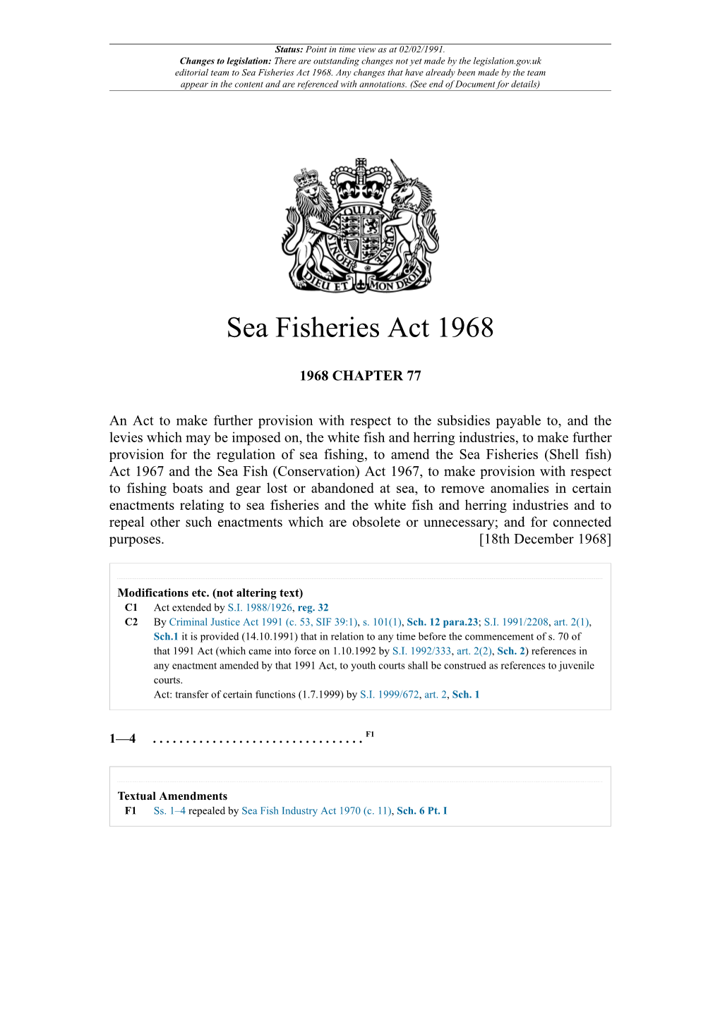 Sea Fisheries Act 1968