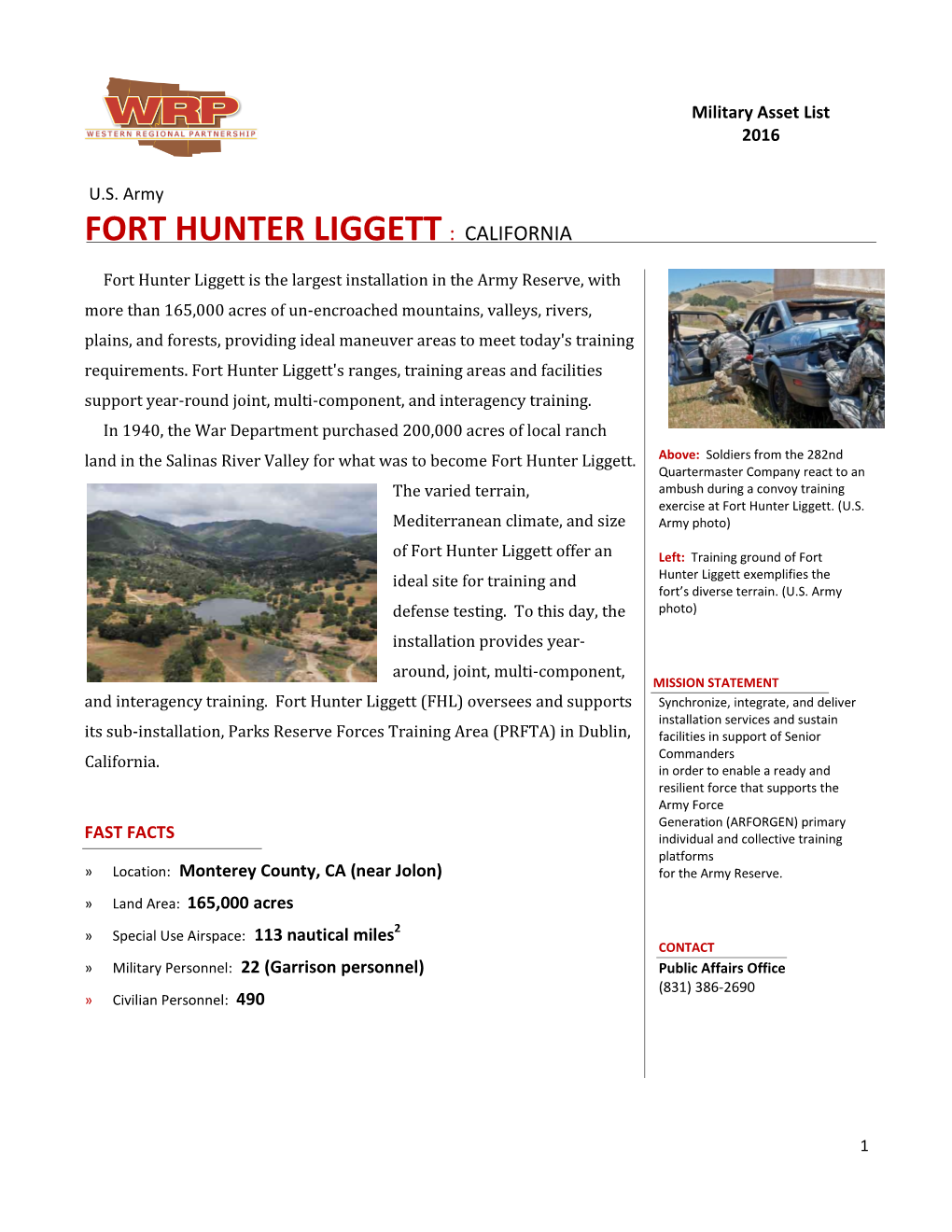 Fort Hunter Liggett : California