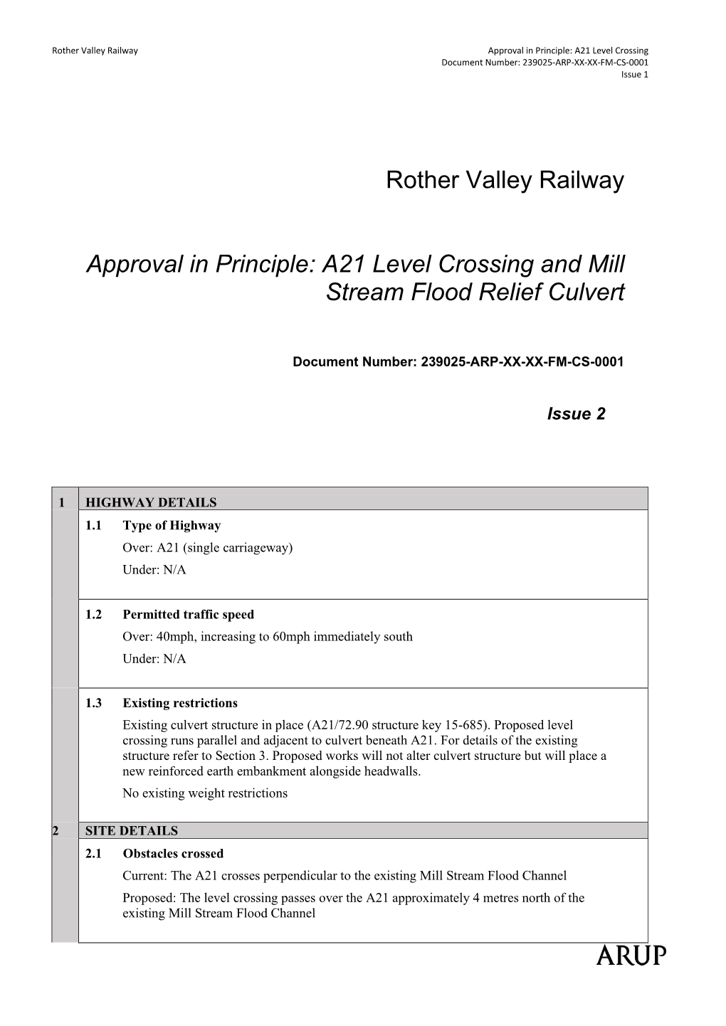 A21 Level Crossing and Mill Stream Flood Relief Culvert