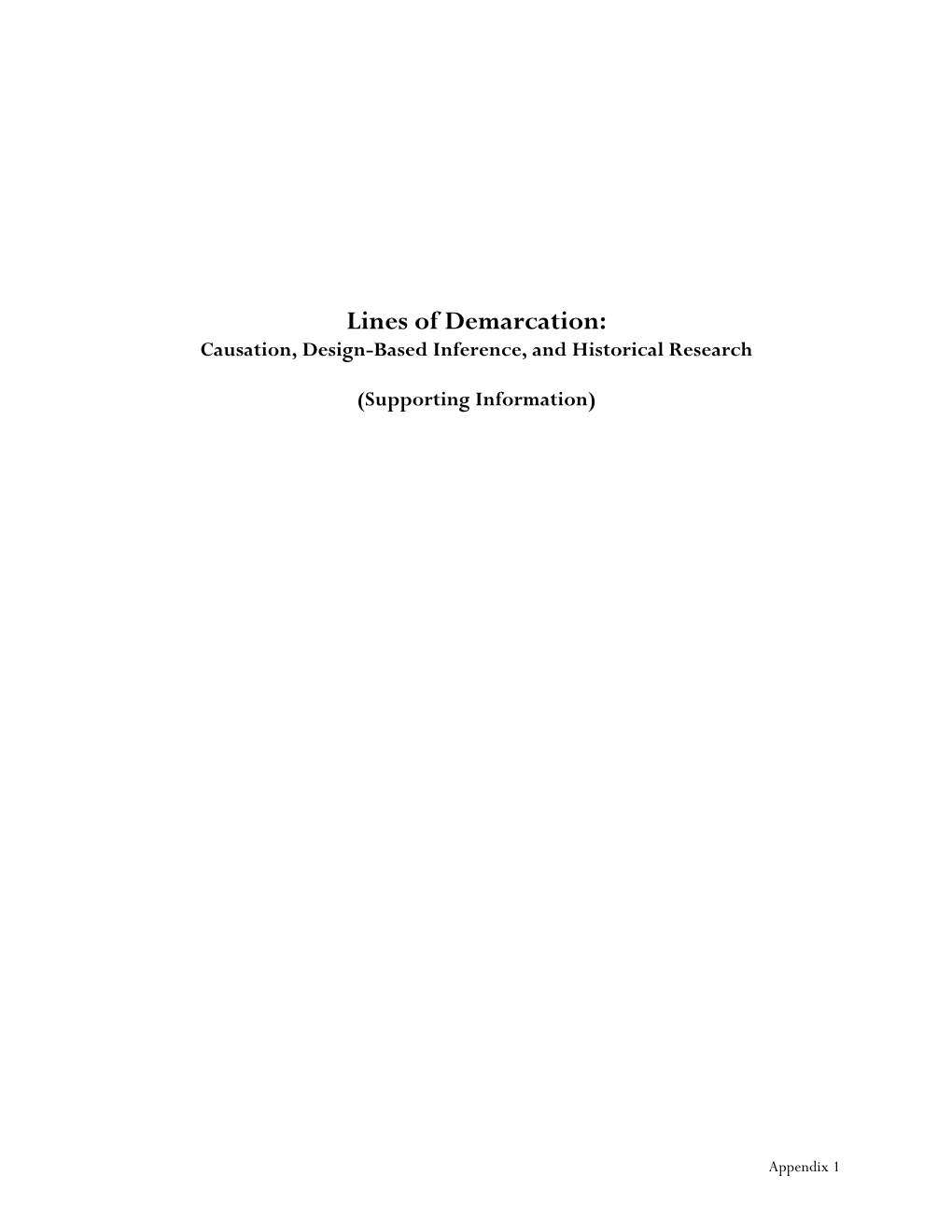 Lines of Demarcation: Causation, Design-Based Inference, and Historical Research