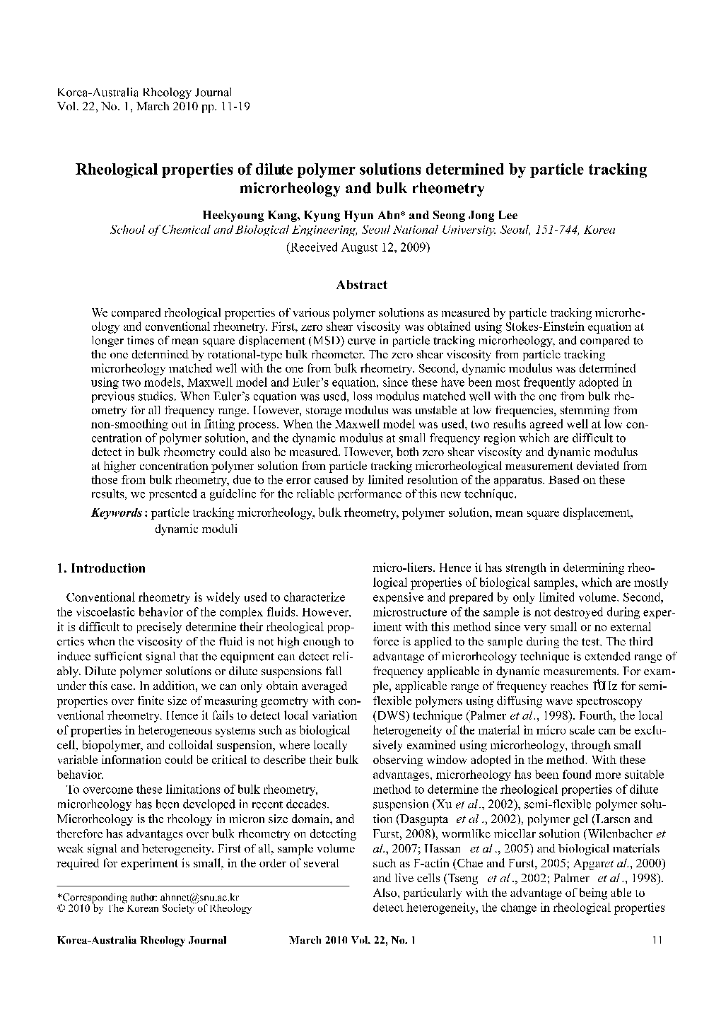 Rheological Properties of Dilute Polymer Solutions Determined by Particle Tracking Microrheology and Bulk Rheometry