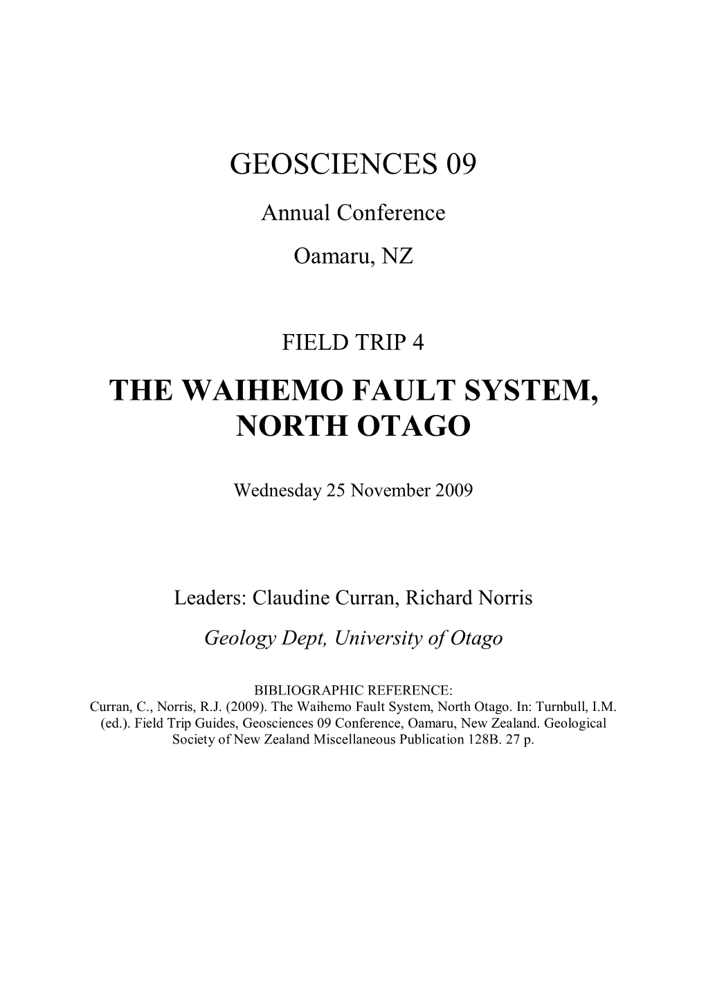 FT4 Waihemo Fault System
