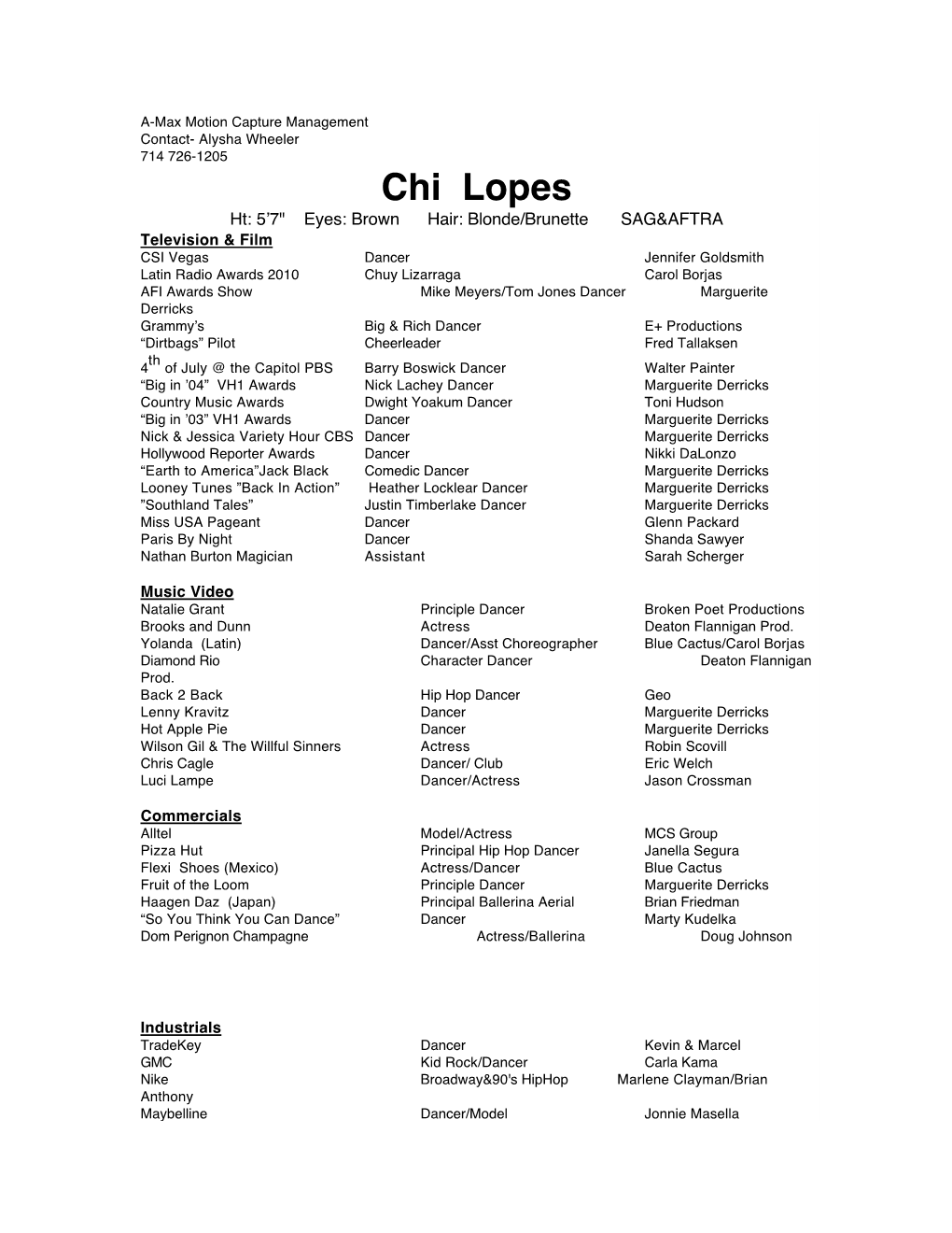 CHI LOPES-Dance+Choreo Resume 3