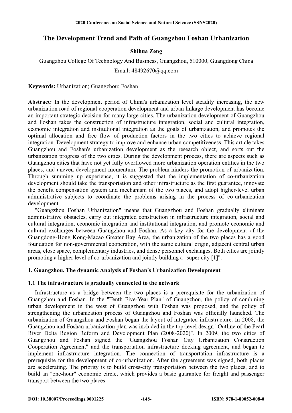 The Development Trend and Path of Guangzhou Foshan Urbanization