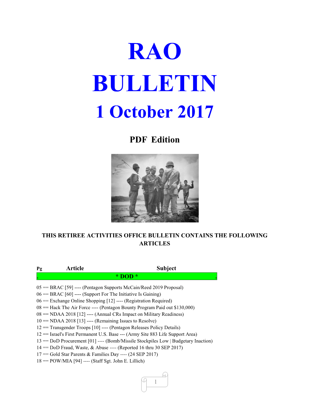 RAO BULLETIN 1 October 2017