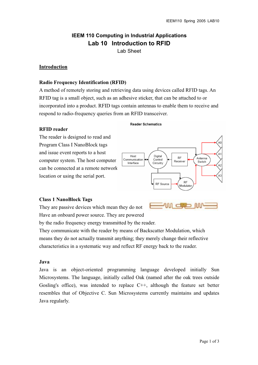 Introduction to RFID and Lab Exercise