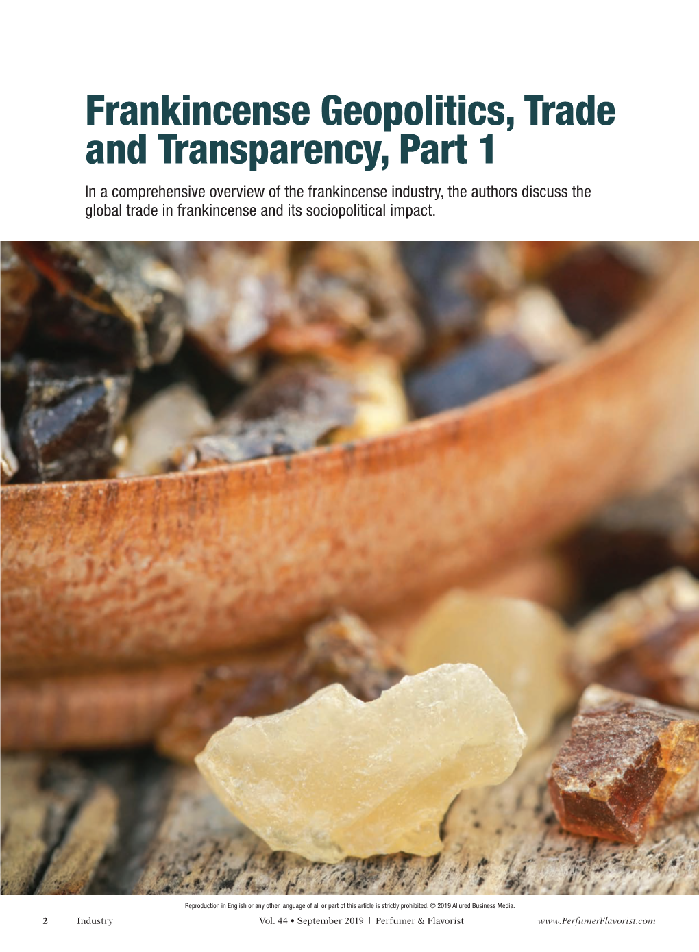 Frankincense Geopolitics, Trade and Transparency, Part 1