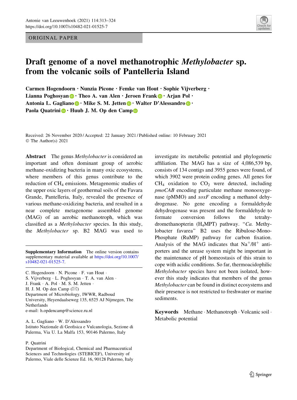 Draft Genome of a Novel Methanotrophic Methylobacter Sp