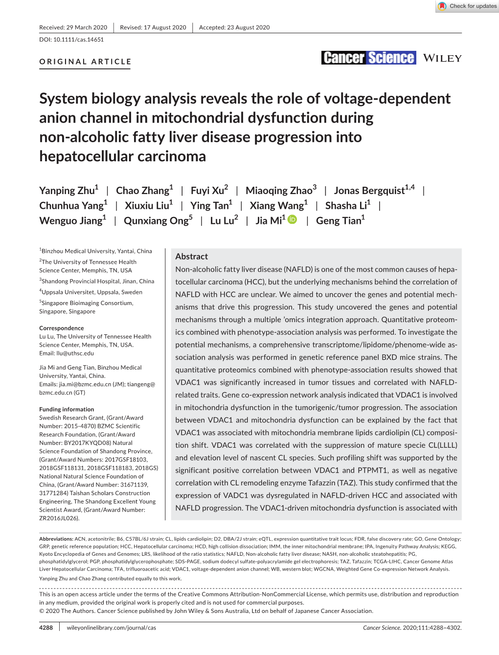 System Biology Analysis Reveals the Role of Voltage