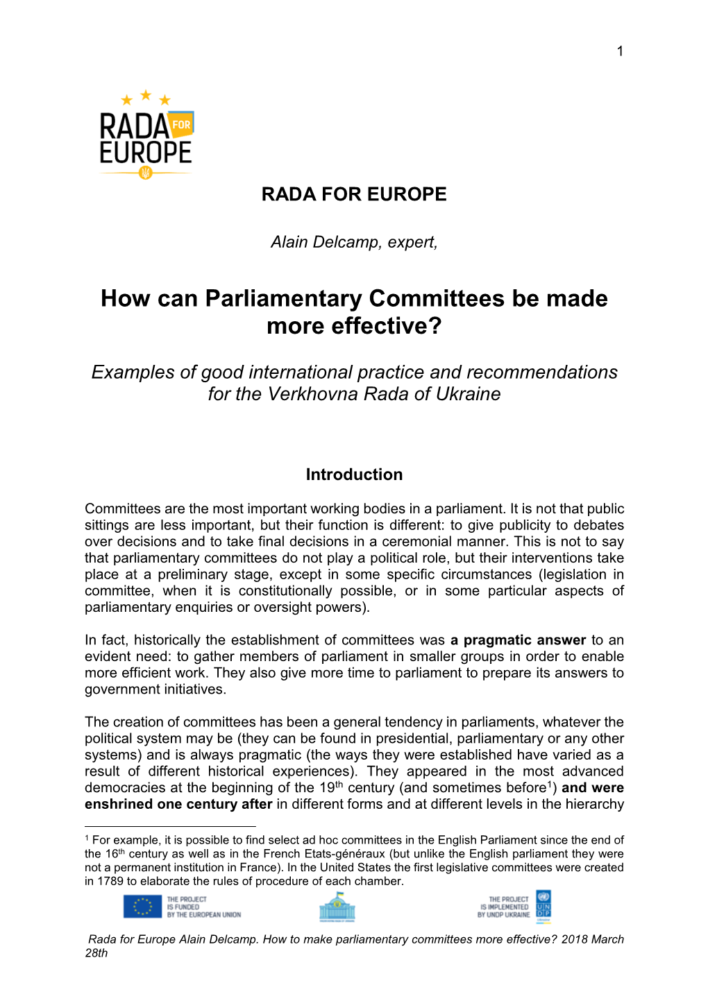 How Can Parliamentary Committees Be Made More Effective?