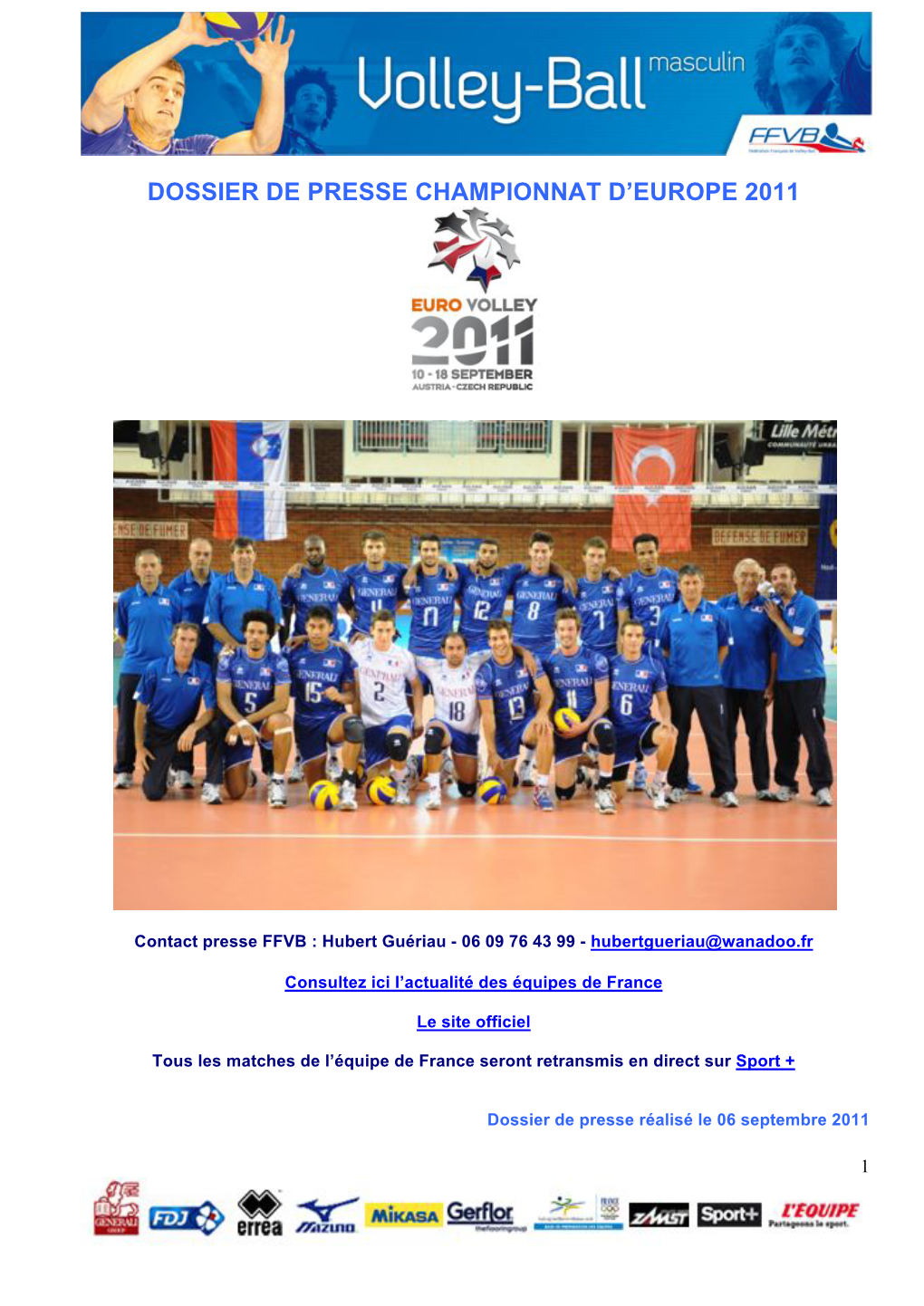 Dossier De Presse Championnat D'europe 2011