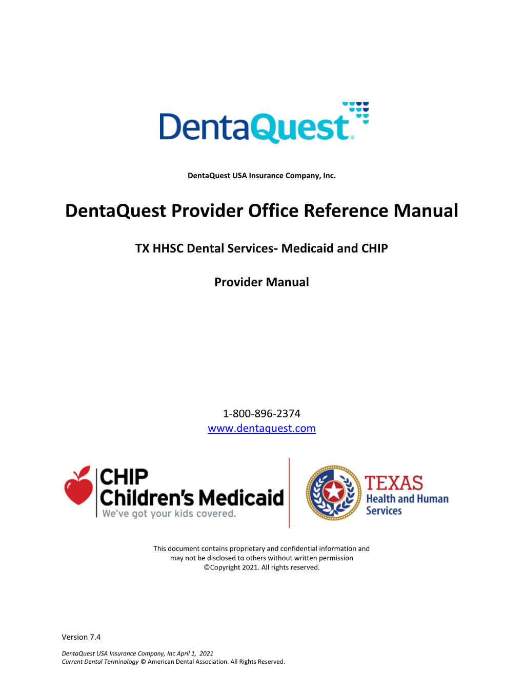 TX HHSC Dental Services‐ Medicaid and CHIP Provider Manual