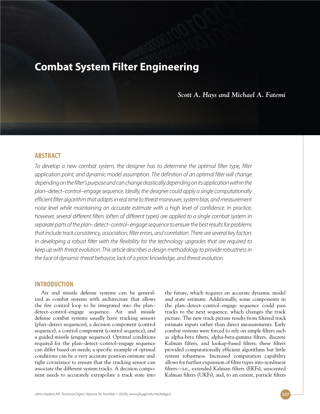 Combat System Filter Engineering