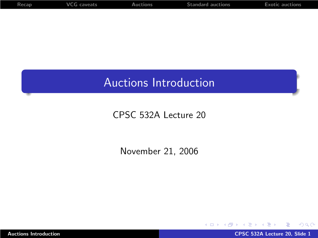 Auctions Introduction