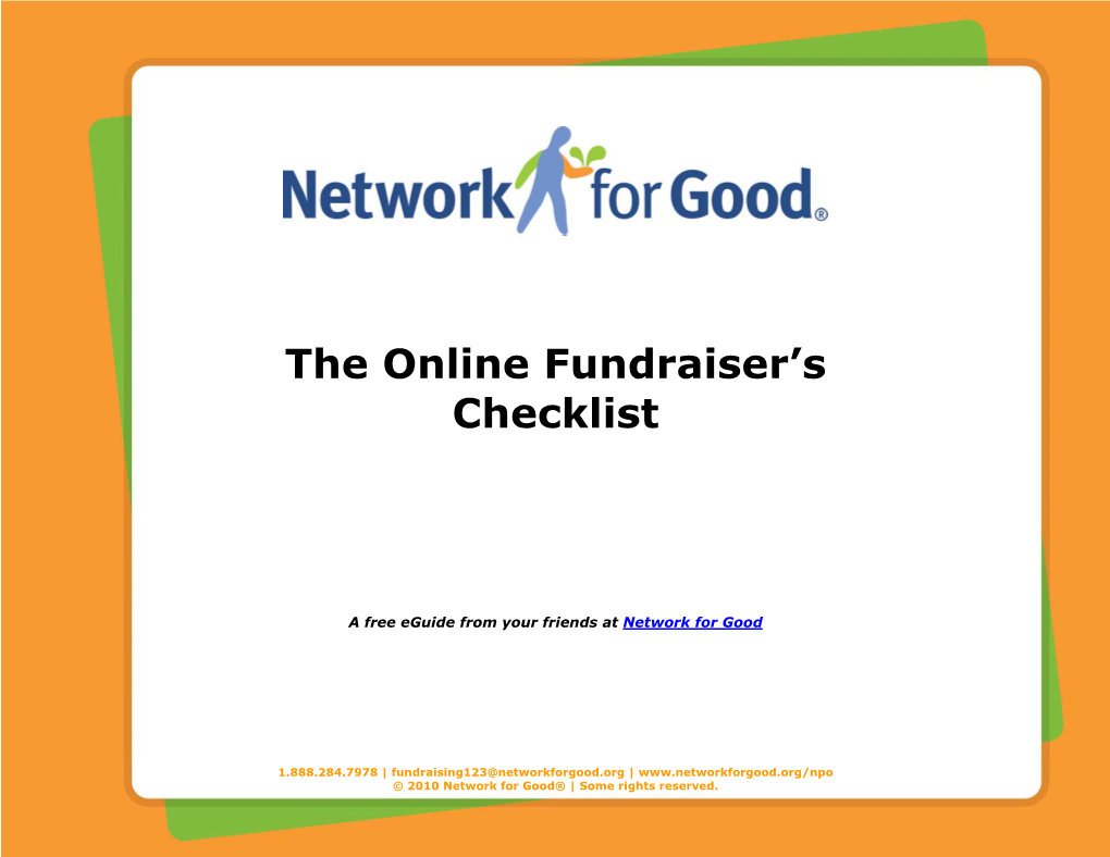 The Online Fundraiser's Checklist