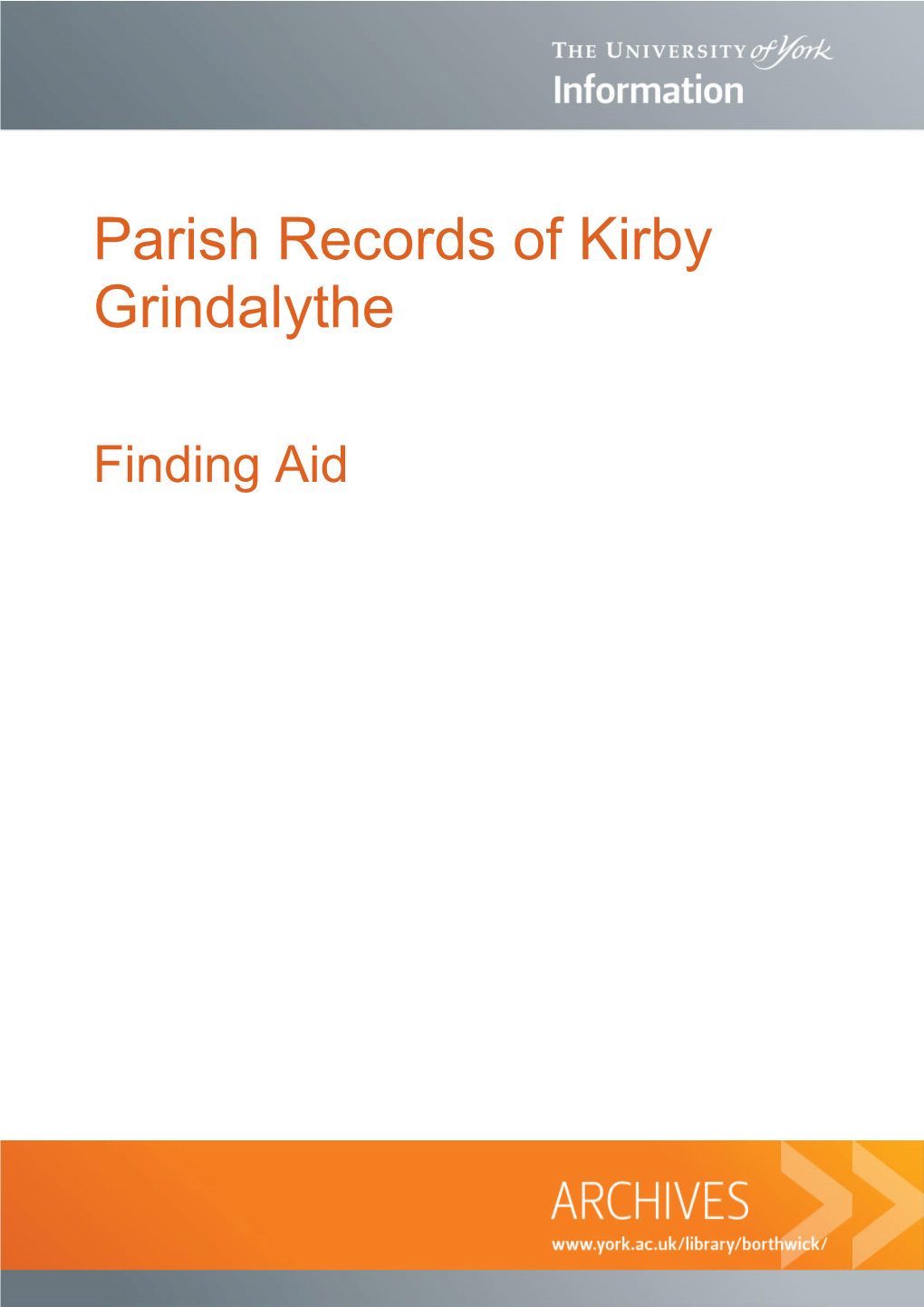 Parish Records of Kirby Grindalythe