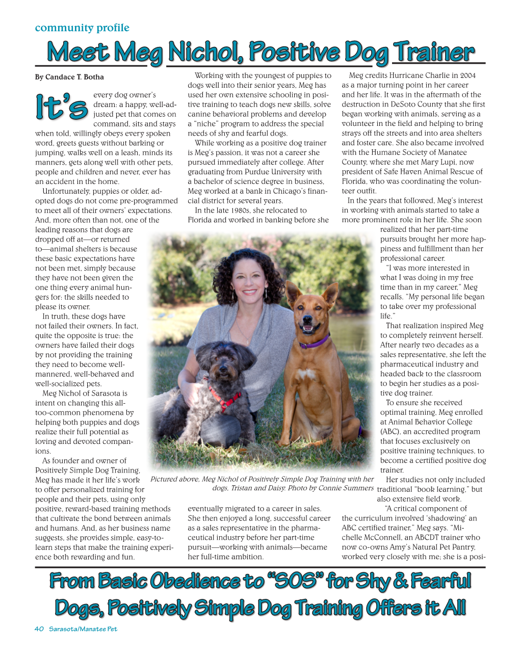 Meet Meg Nichol, Positive Dog Trainer by Candace T