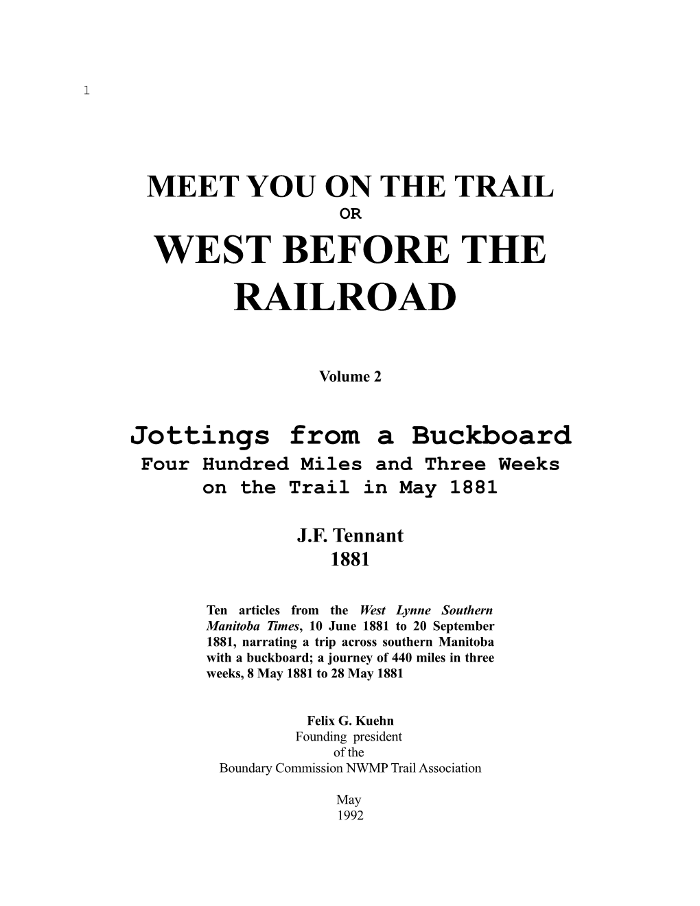 Jottings from a Buckboard (1881)