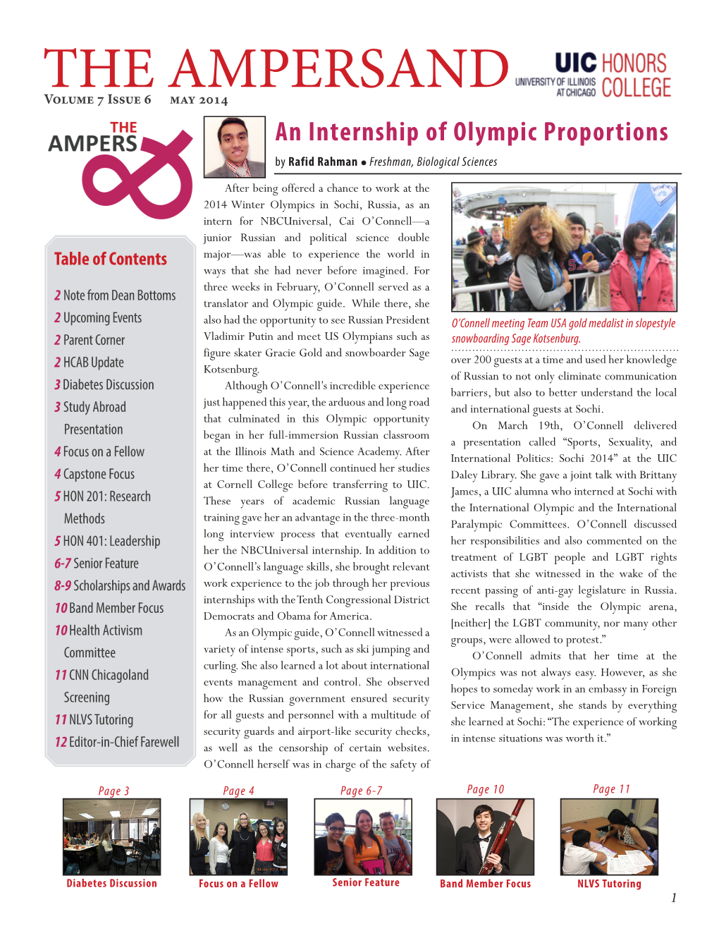 THE AMPERSAND Volume 7 Issue 6 May 2014 an Internship of Olympic Proportions